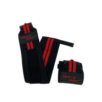Heavywear Red Line Wrist Wraps- Black (H1)